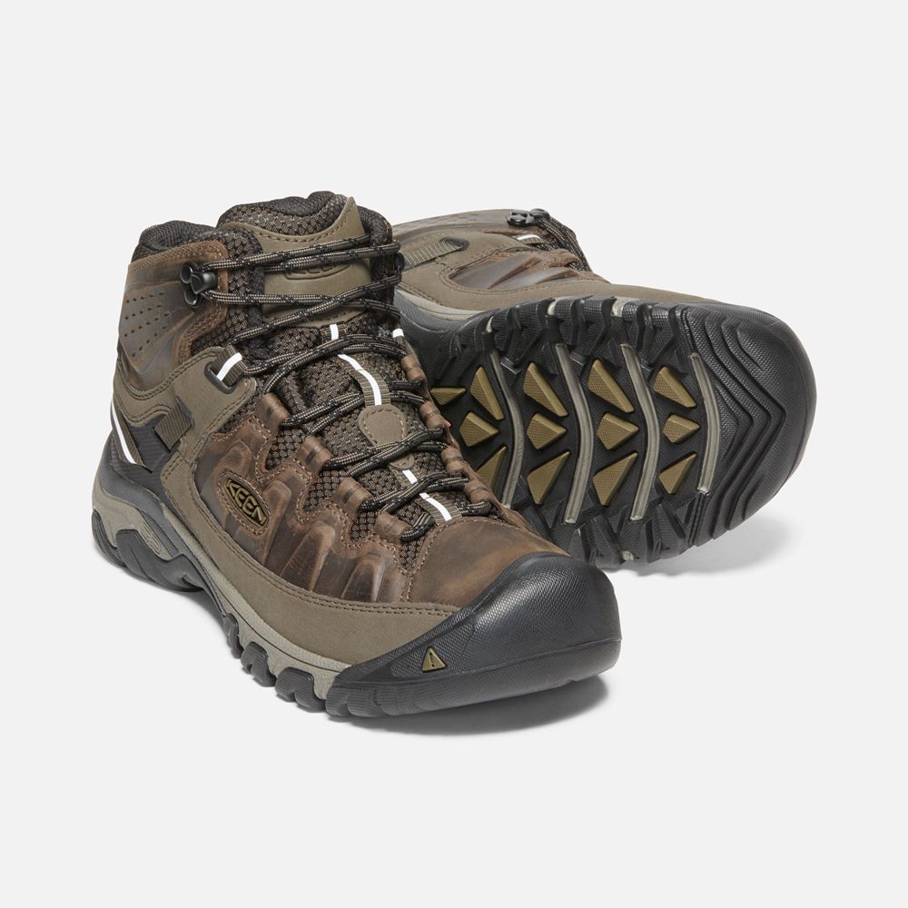 Bottes de Randonnée Keen Homme Noir Marron | Targhee Iii Waterproof Mid | EJRKP-3189